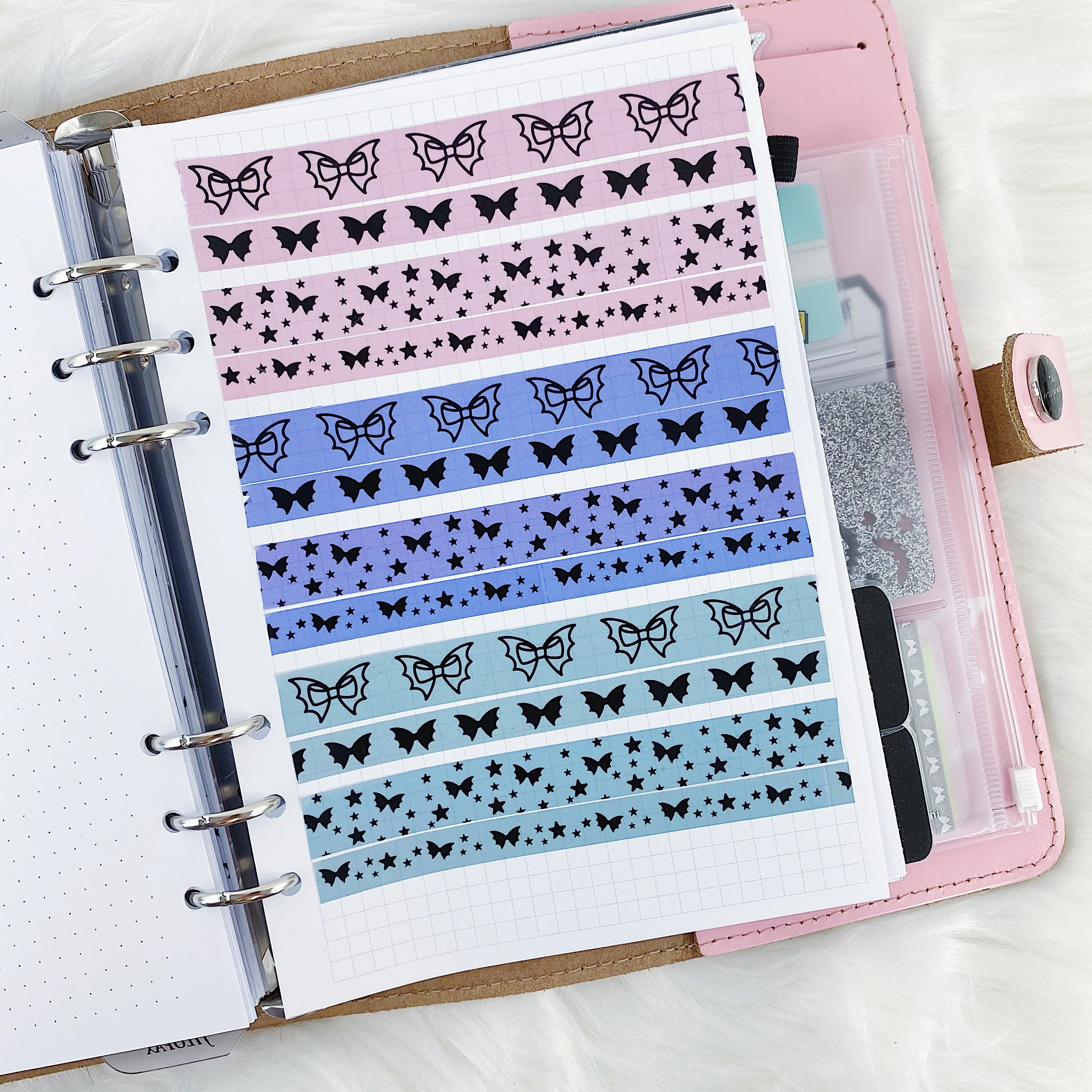 Pastel Lilac Bat Bow Washi Bundle - Image 3