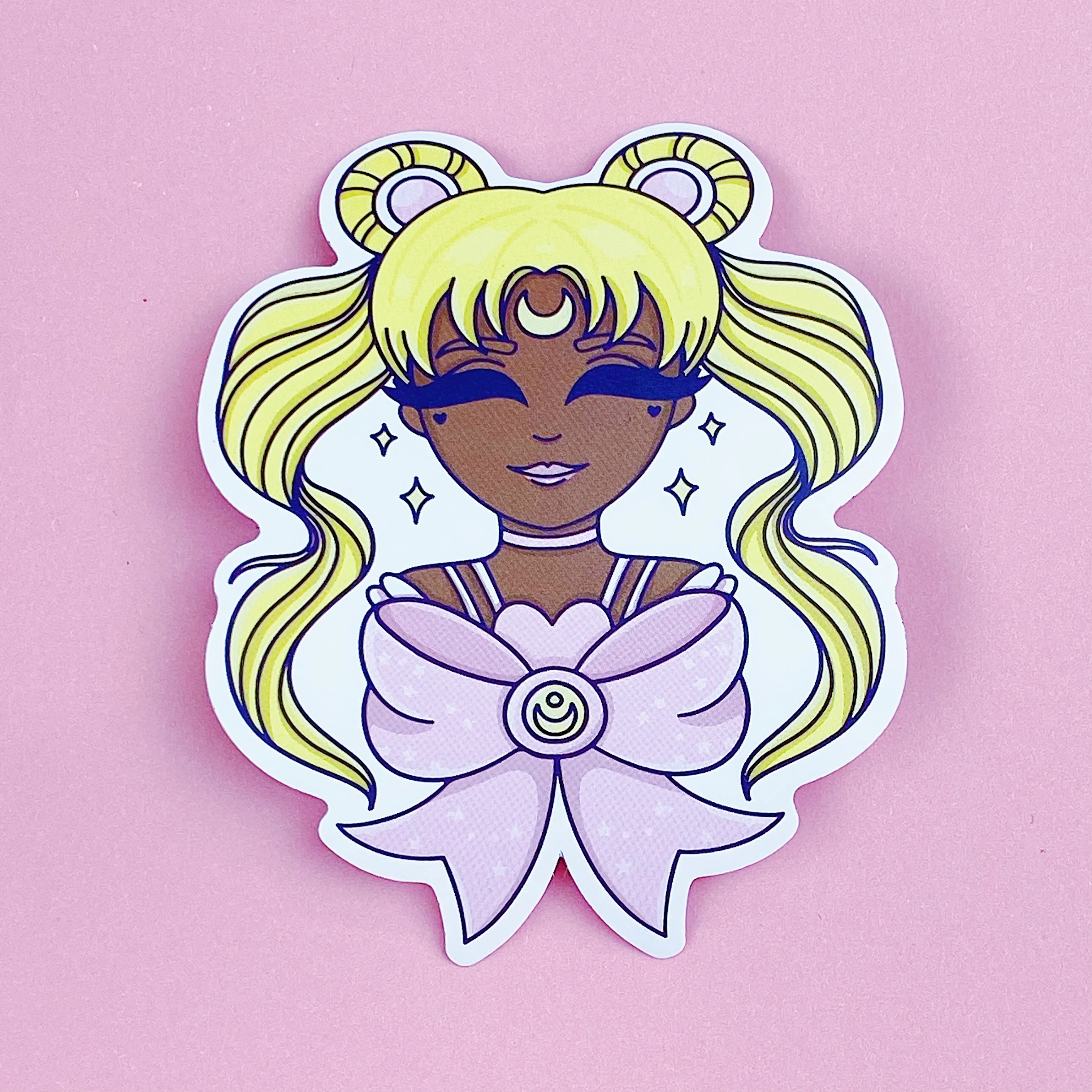 Pastel Moon Babe Vinyl Die Cut | Choose your Skin Tone! - Image 2