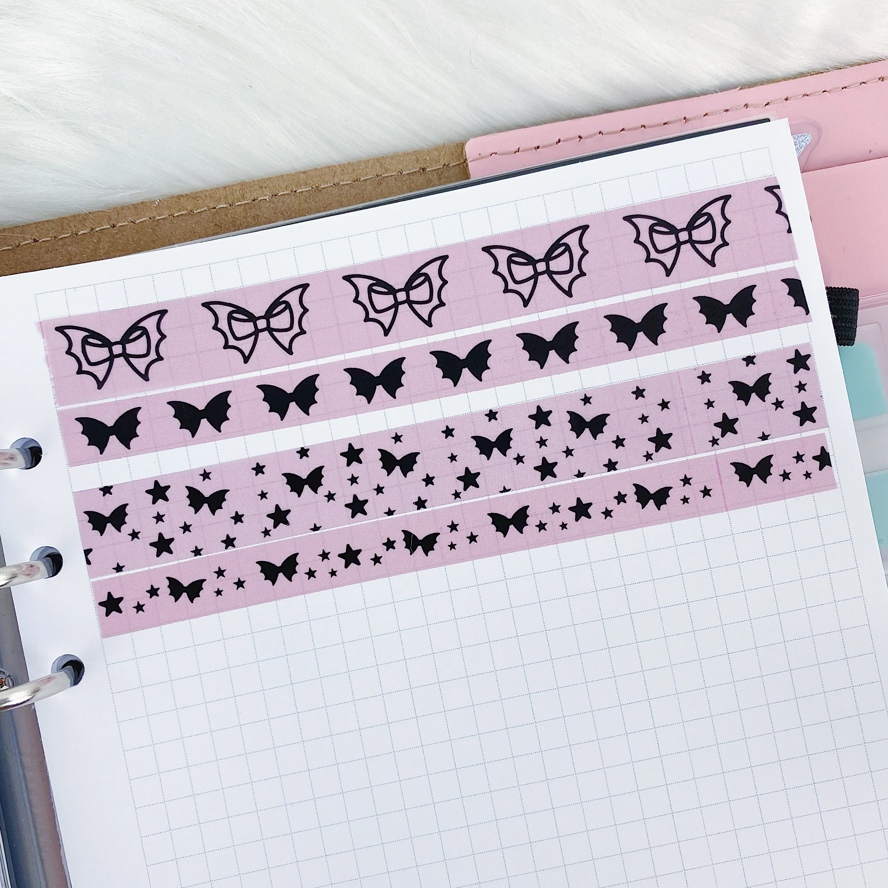 Pastel Pink Bat Bow Washi Bundle - Image 2