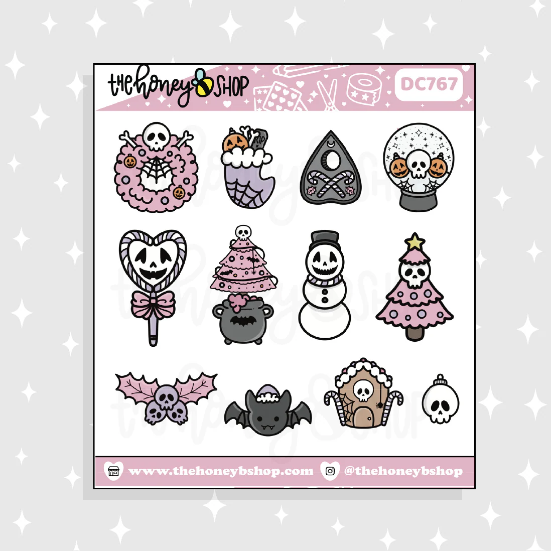 Pastel Spoopy Christmas Deco Doodle Sticker