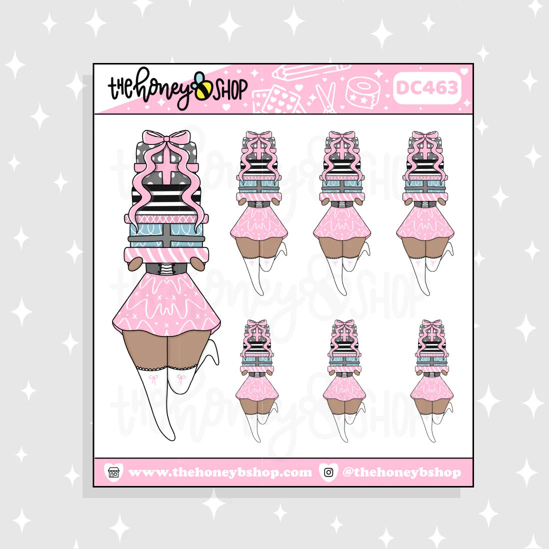 Pastel Stacked Presents Babe Doodle Sticker | Choose your Skin Tone! - Image 2