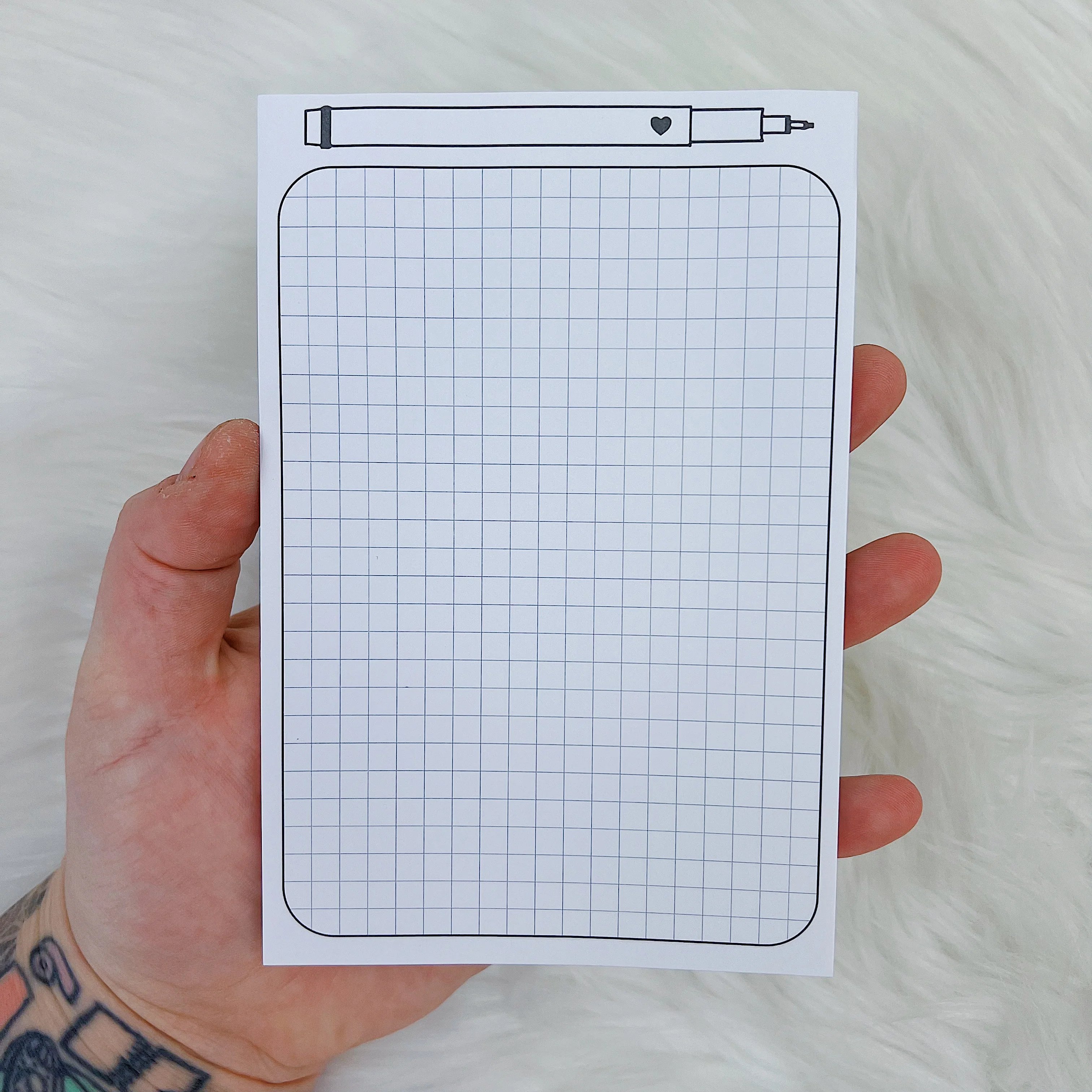 Pen + Grid Sticky Note Notepad | 4x6