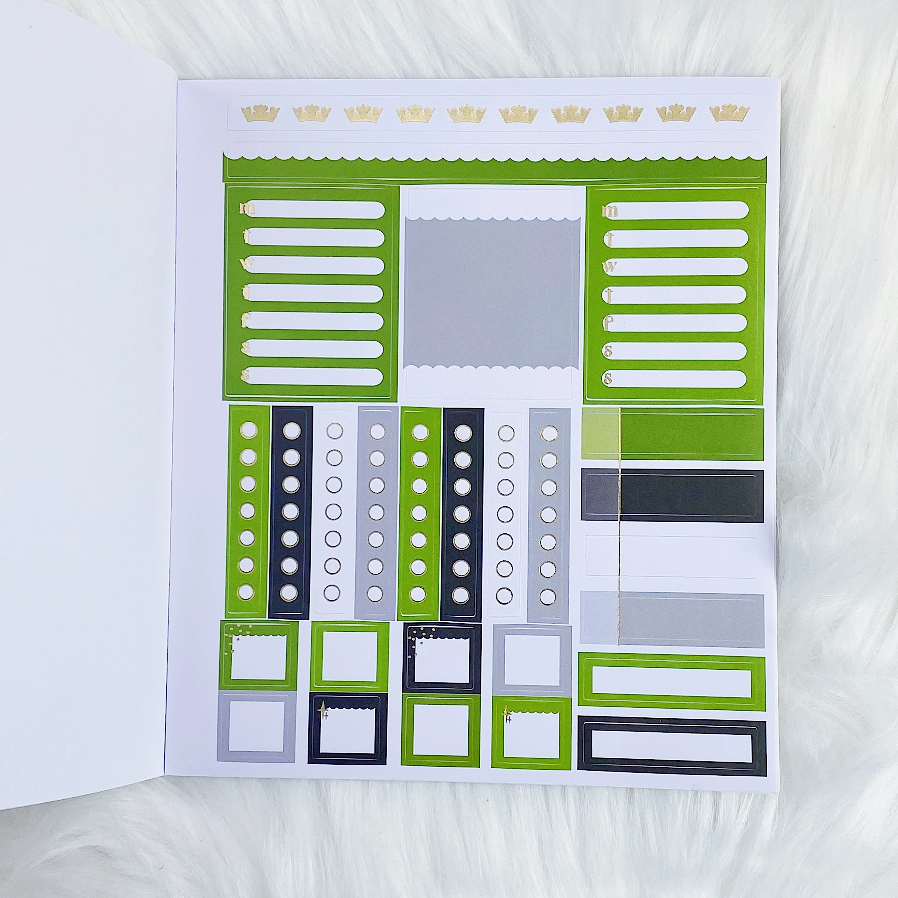 Planner Royalty Sticker Book | 10 Pages | Gold Foiled - Image 4