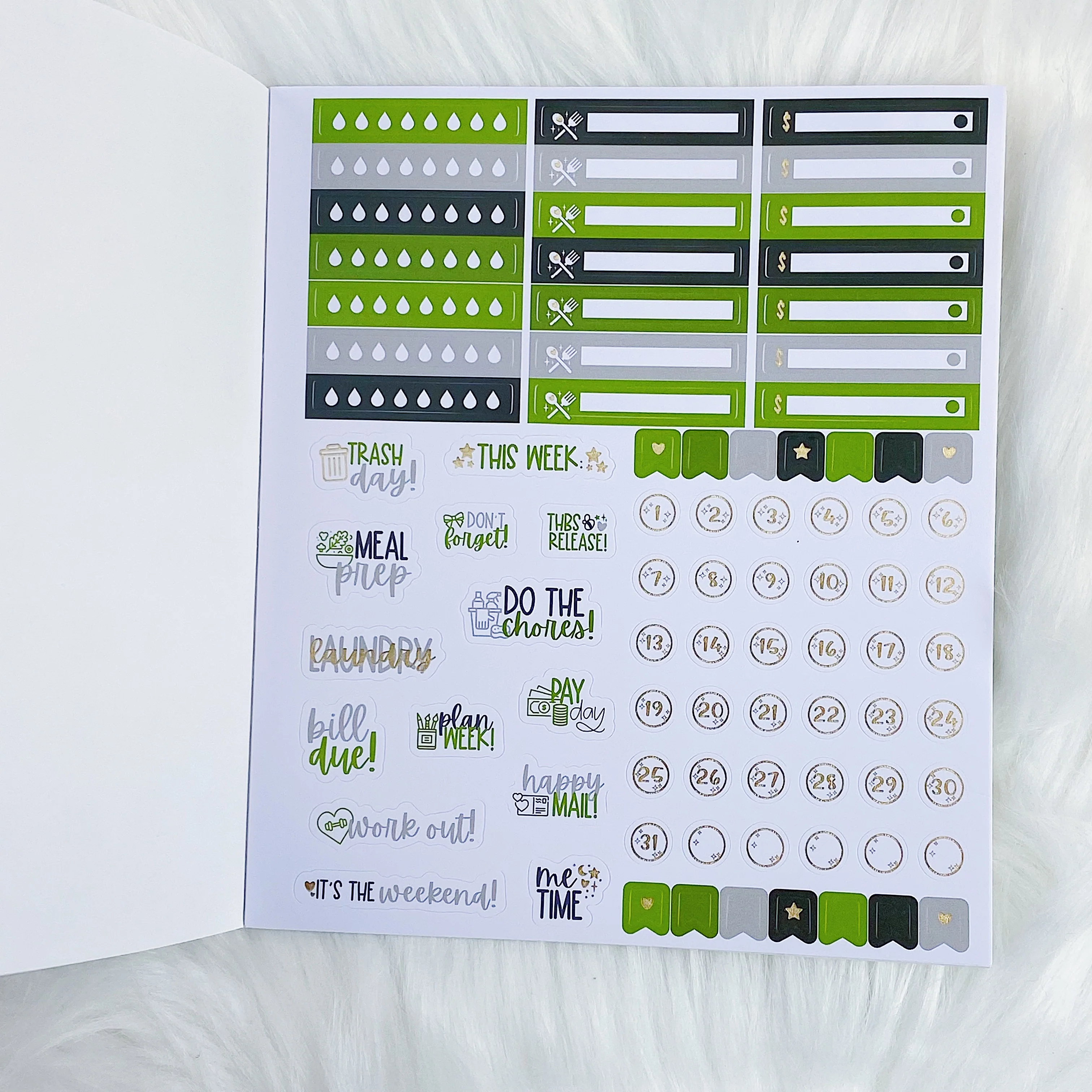 Planner Royalty Sticker Book | 10 Pages | Gold Foiled - Image 8