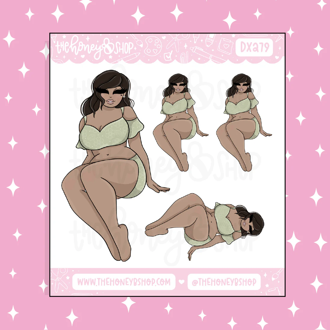 Poolside Babe Doodle Sticker | Choose your Skin Tone! - Image 3
