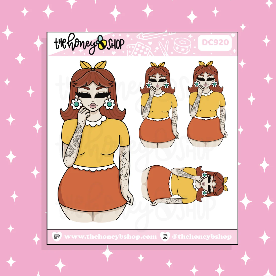 Princess Yellow Babe Doodle Sticker | Choose your Skin Tone! - Image 3