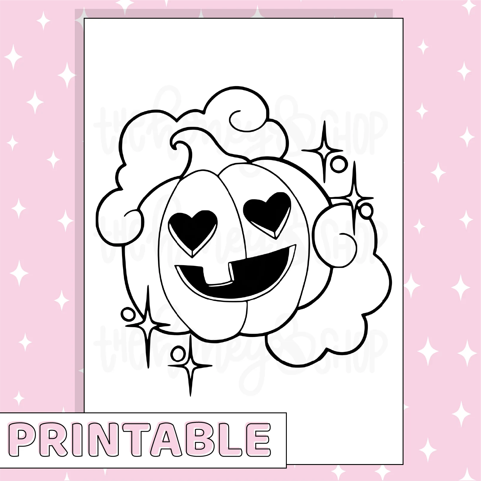 Pumpkin Coloring Page Set Printable Bee-6 Full Page Sticker | B6 Planner | Printable Planner Stickers - Image 4