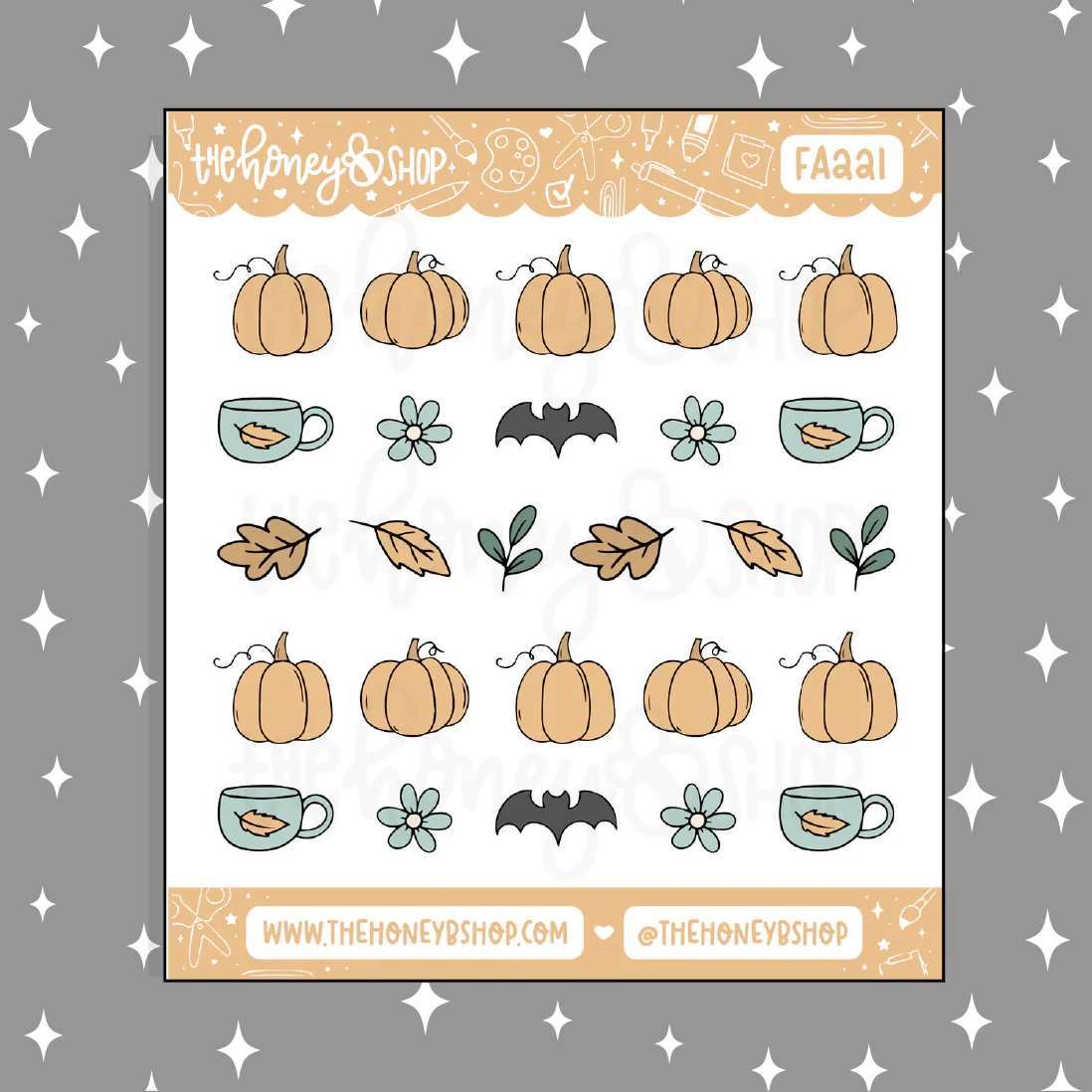 Pumpkins + Fallish Deco Doodle Sticker