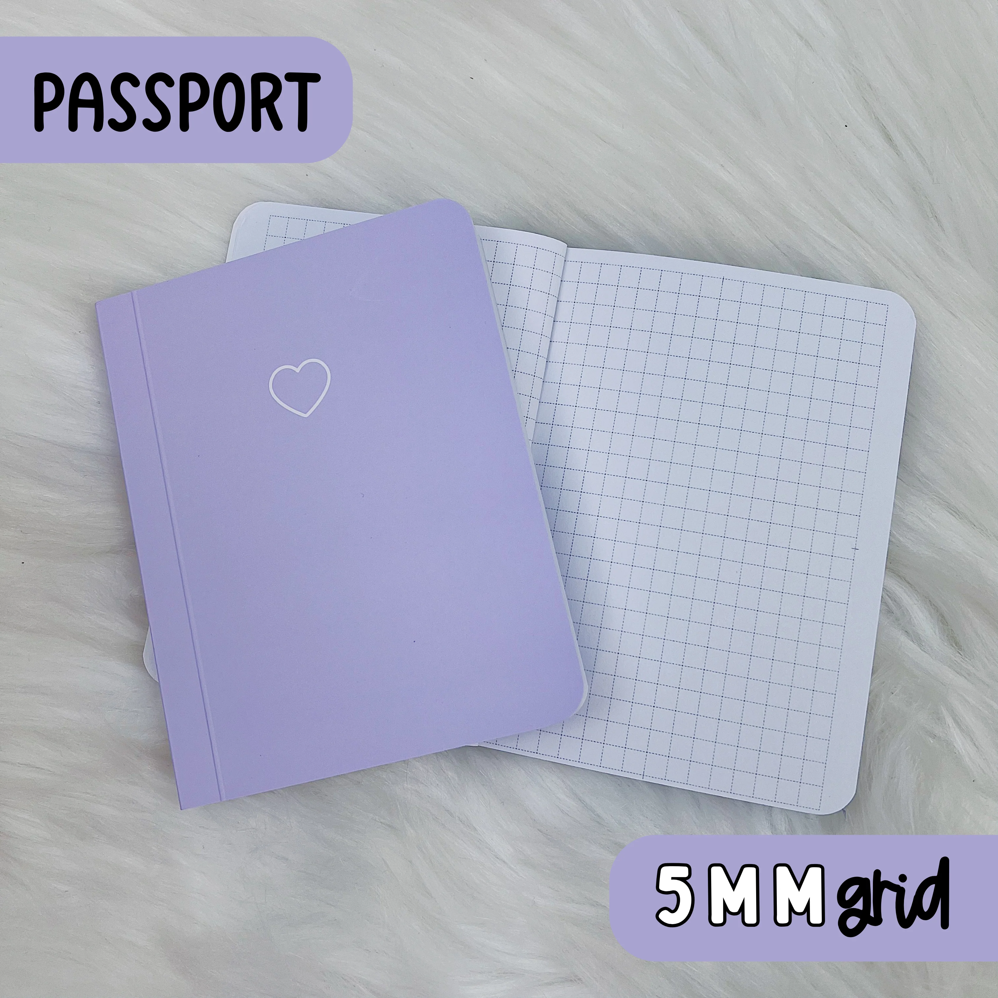 Purple Cover Passport Square Grid Notebook | 5MM Grid | 200 Pages
