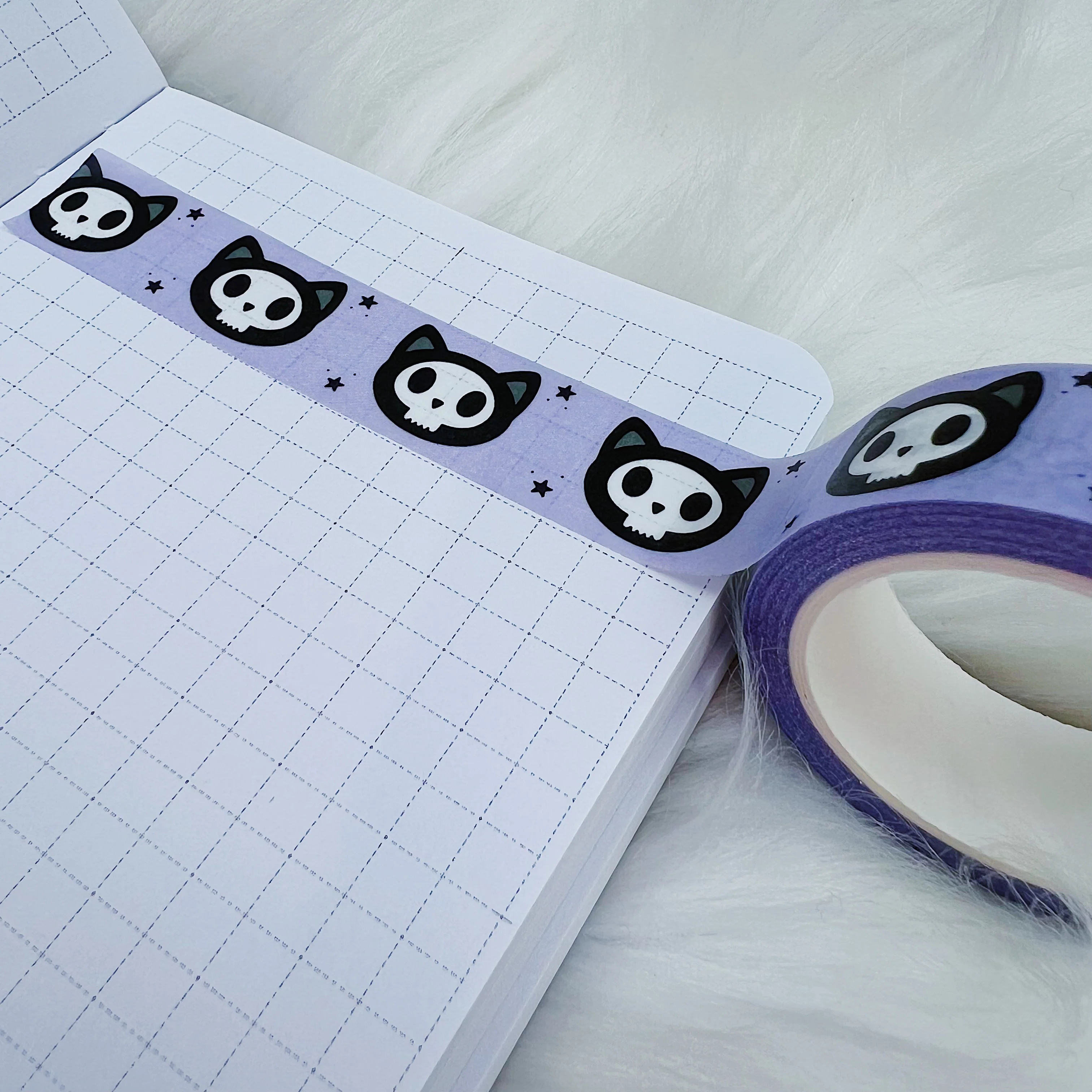 Purple Skele Cat Washi Tape | 15MM - Image 3