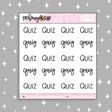 Quiz Lettering Doodle Sticker