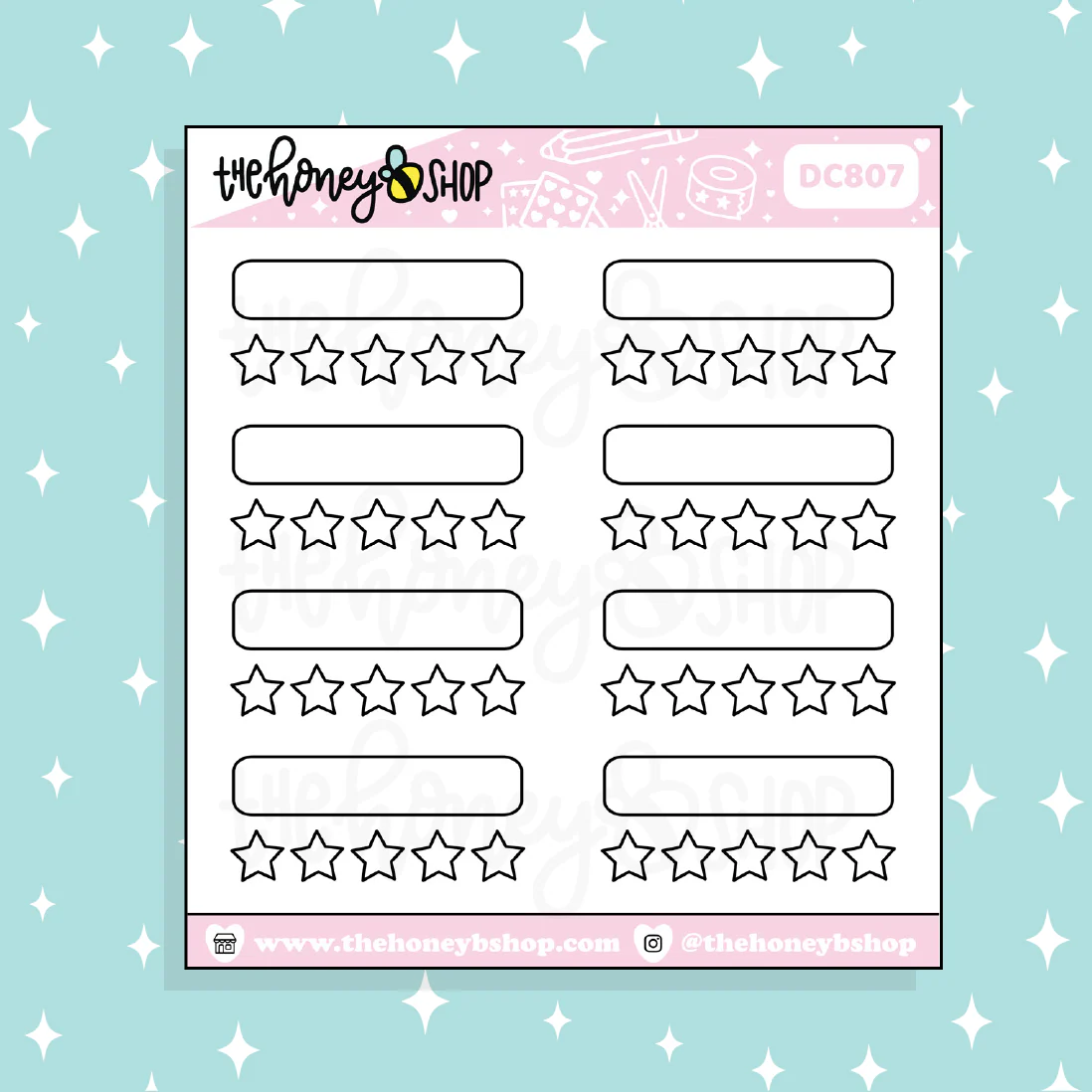 Rating Boxes Doodle Sticker | Choose Your Color Option! - Image 3