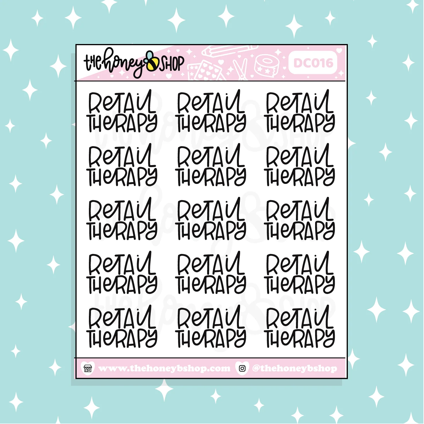 Retail Therapy Doodle Sticker