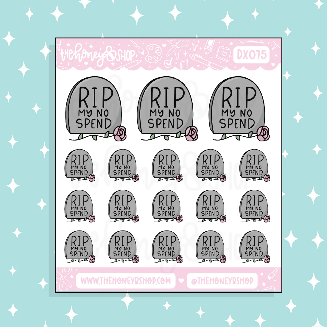 RIP My No Spend Doodle Sticker