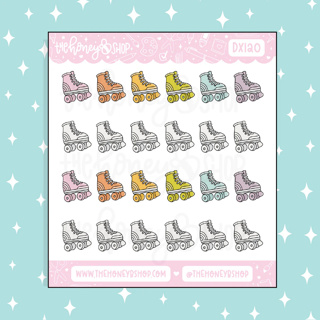 Rollerskates Doodle Sticker