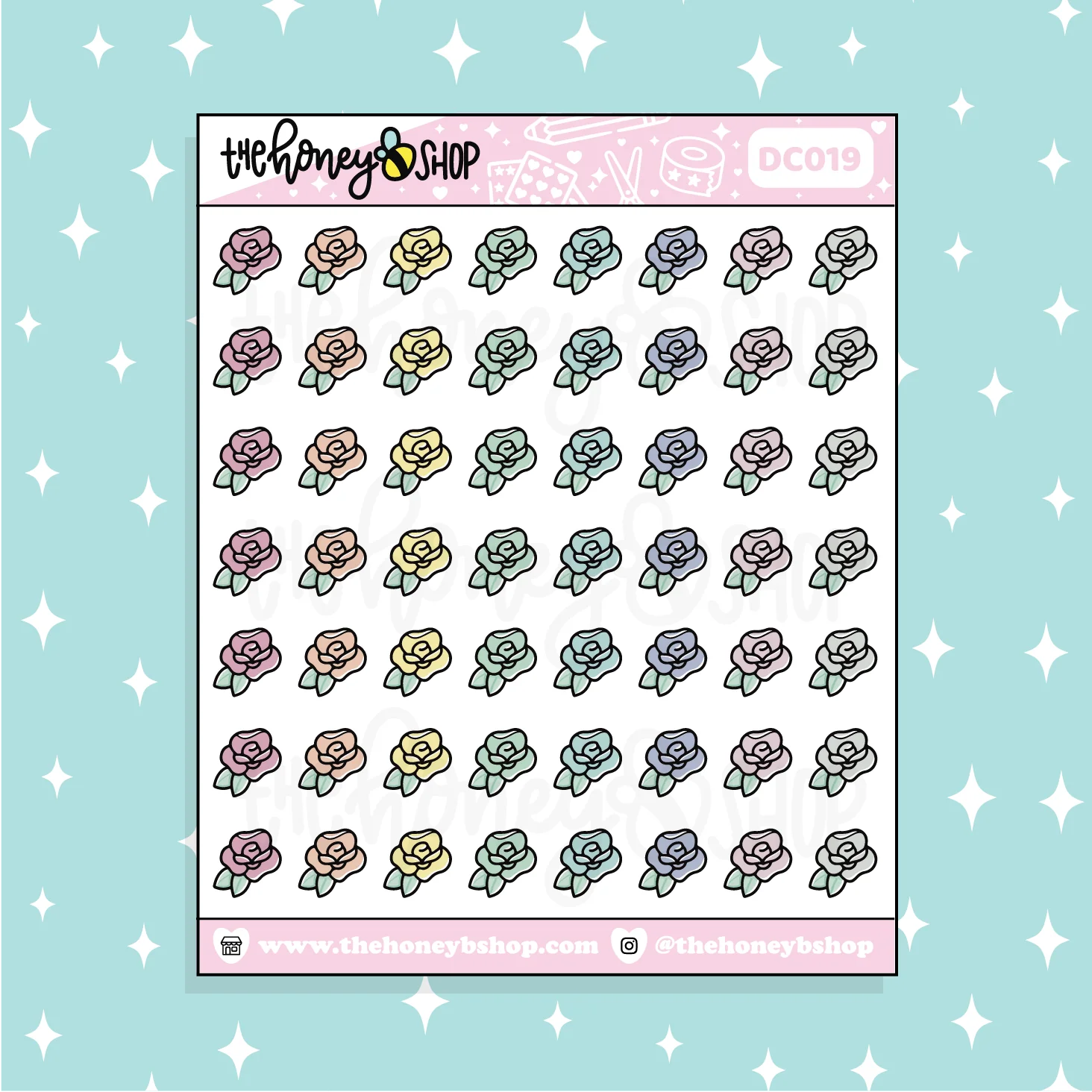 Rose Icon Doodle Sticker