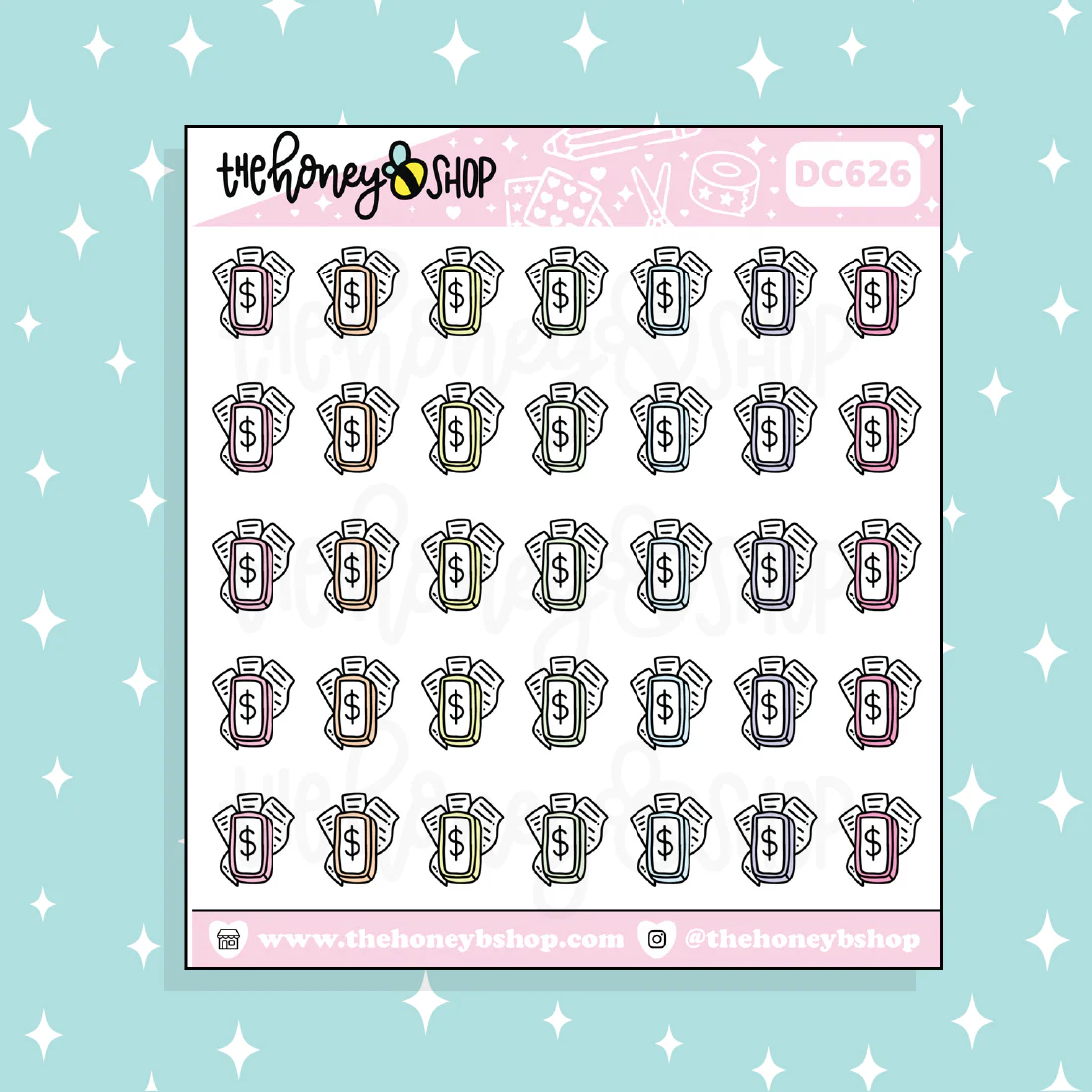 Scan Receipts Icon Doodle Sticker | Choose Your Color Option! - Image 2