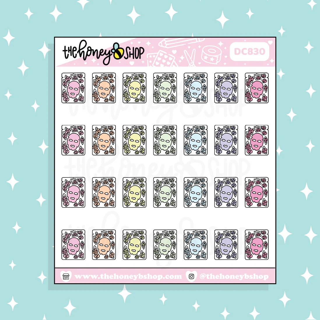 Sheet Face Masks Doodle Sticker