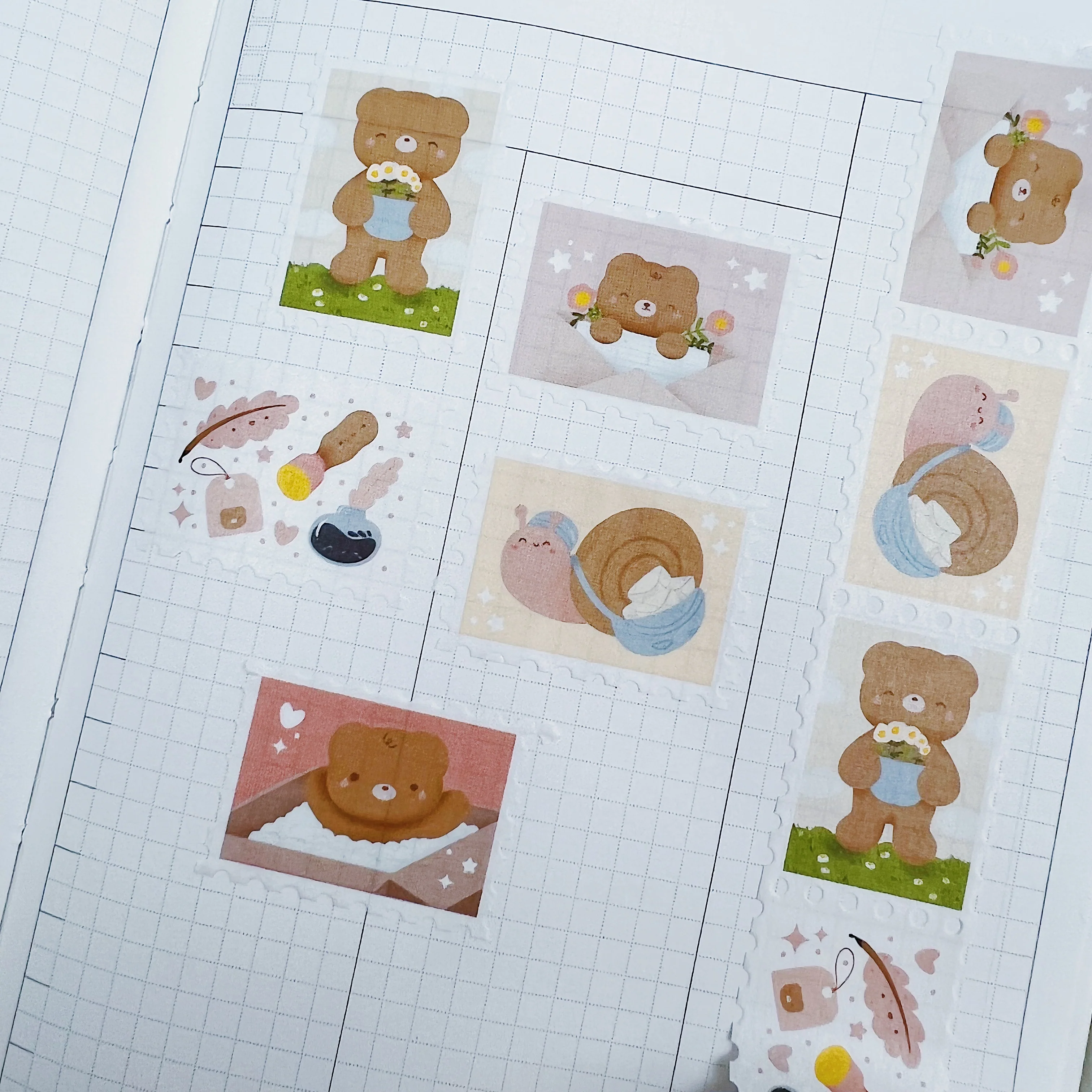 Beary Snail Mail Stamp Washi Tape - Image 2