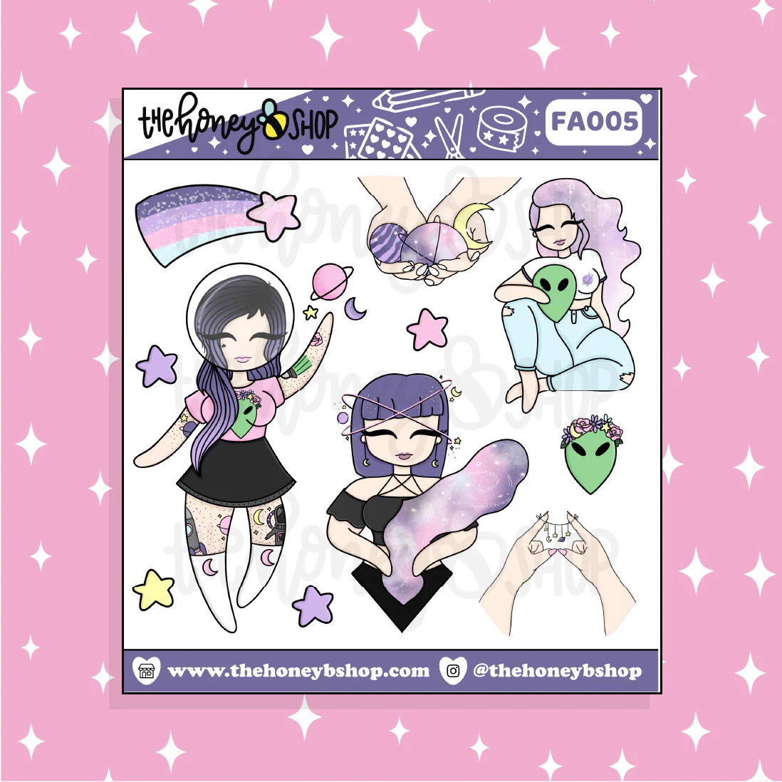 Space Babe 2.0 Babe Doodle Sticker | Choose your Skin Tone! - Image 2