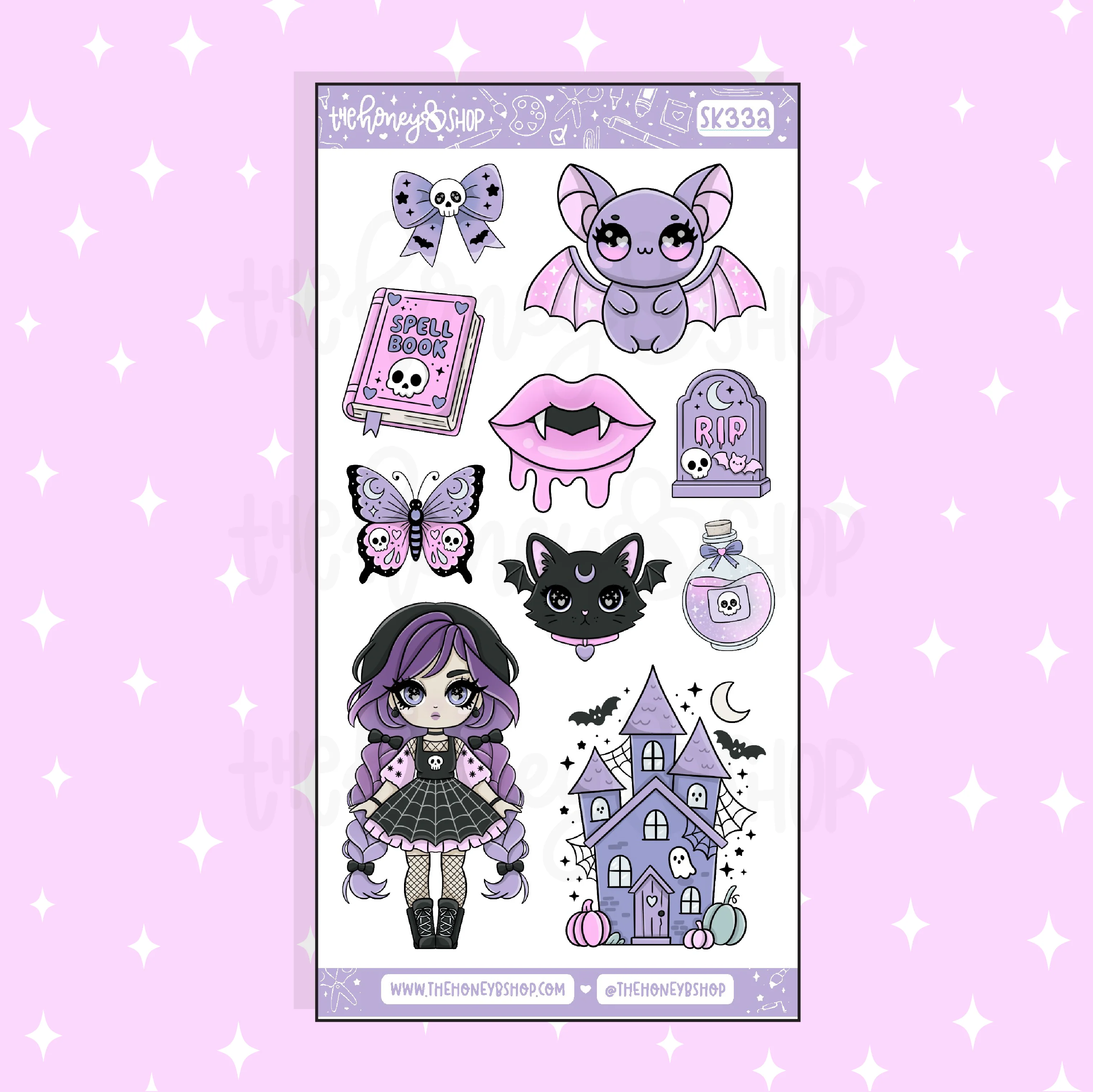Spooky Stationery Large Babe Deco Doodle Sticker | A La Carte | Choose your Skin Tone! - Image 4