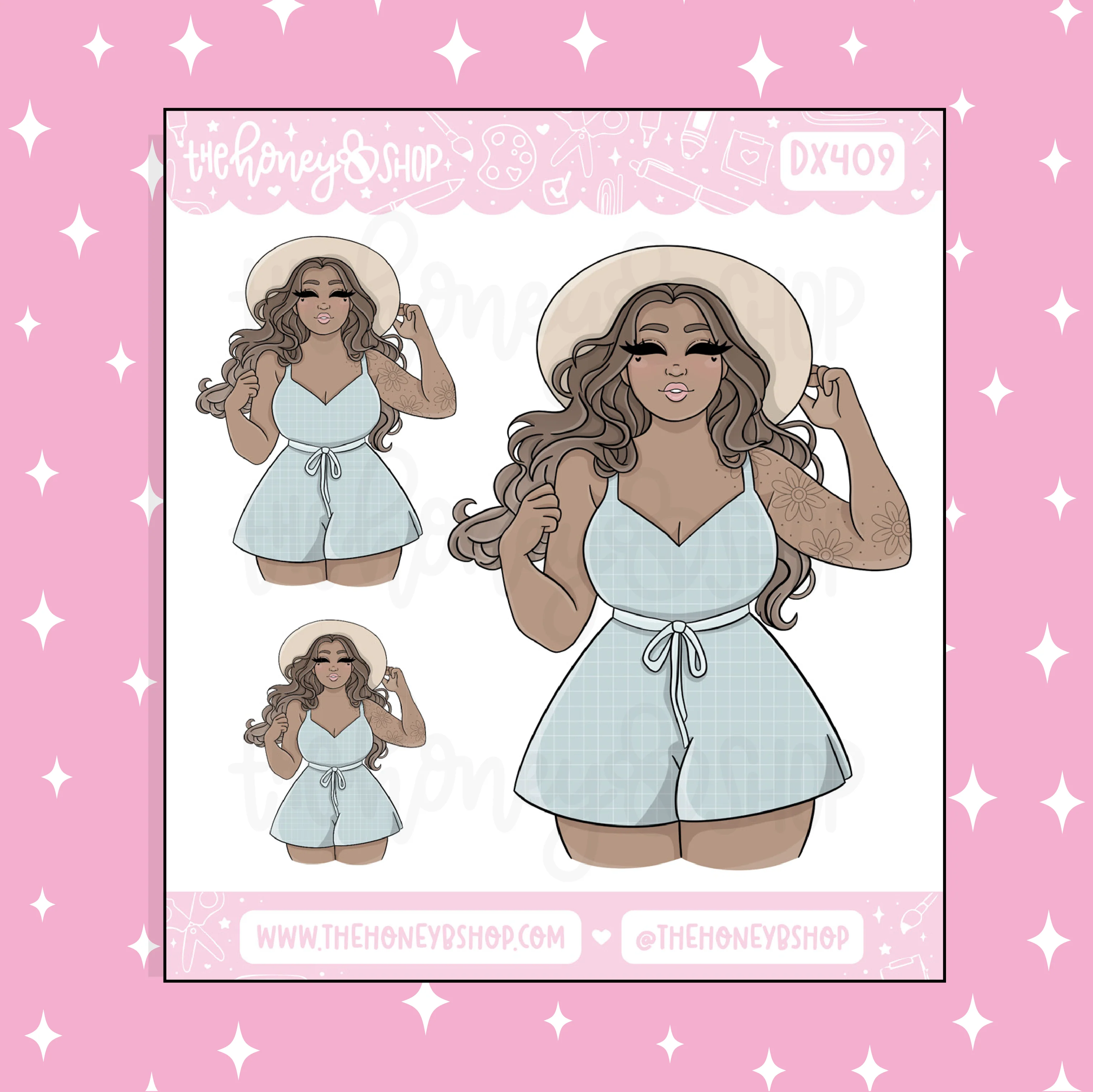 Spring Loving Babe Doodle Sticker | Choose your Skin Tone!