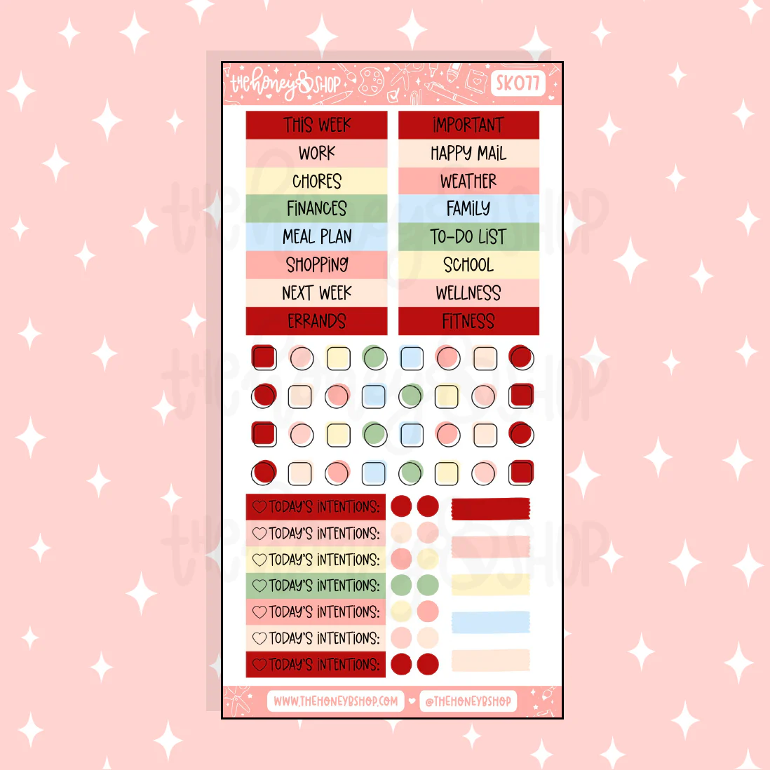 Strawberry Fields Headers + Bullet Points Doodle Sticker | A La Carte