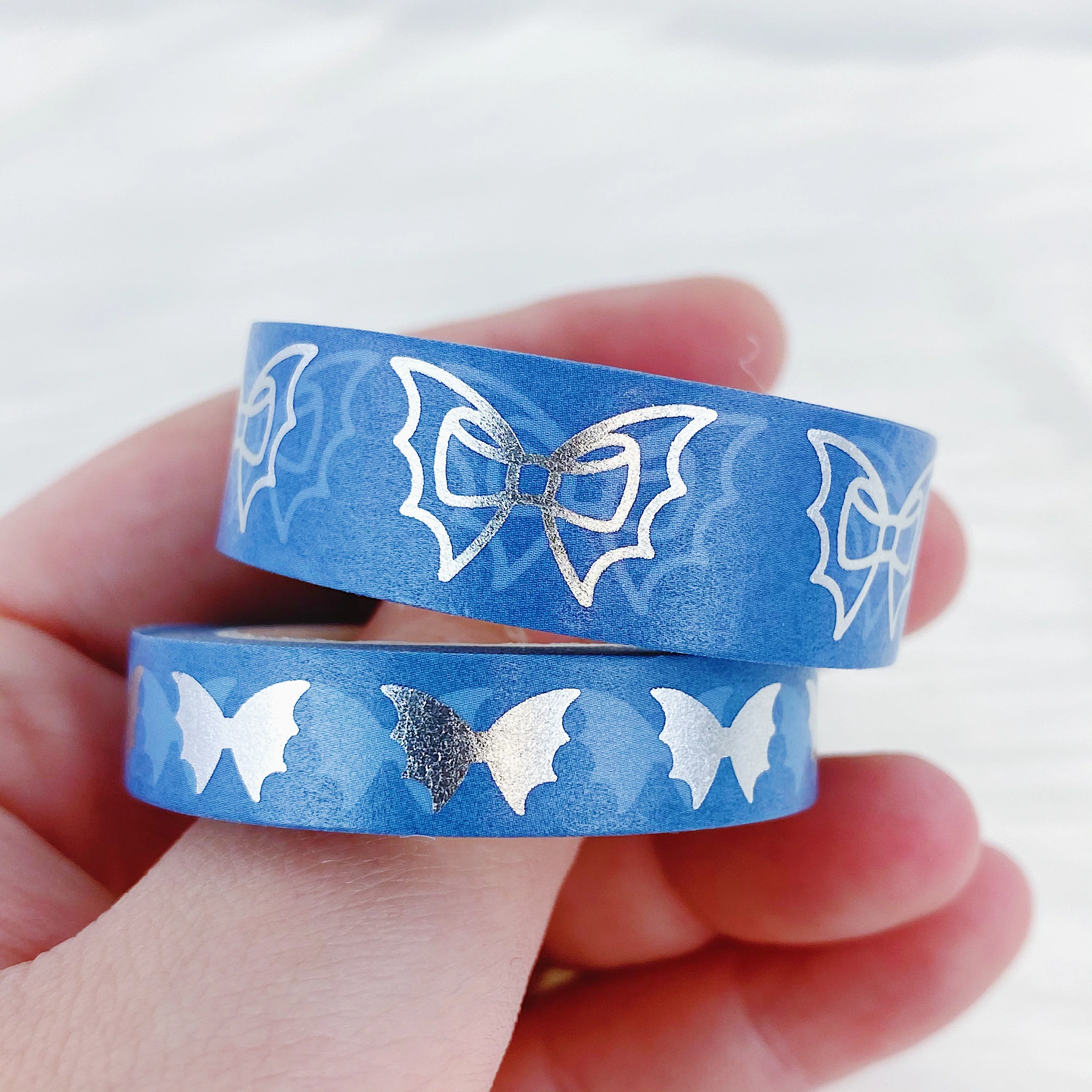 Sugar Plum Fairy Deep Blue Bat Bow Washi Bundle - Image 3