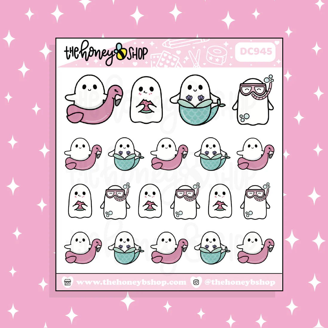 Summer Time Sampler Ghostie Doodle Sticker