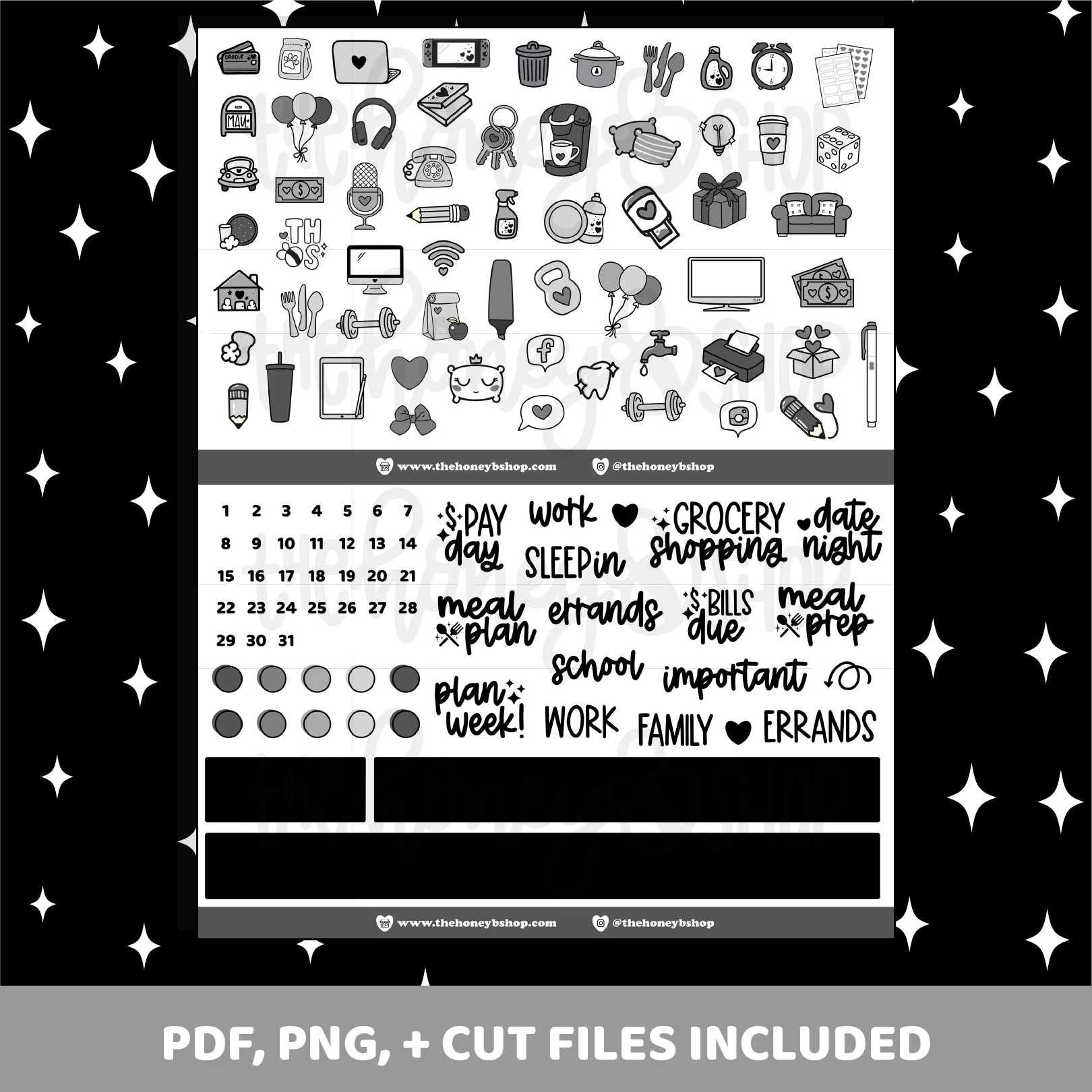 Surreal Printable Weekly Kit | Vertical Planner | Printable Planner Stickers - Image 5