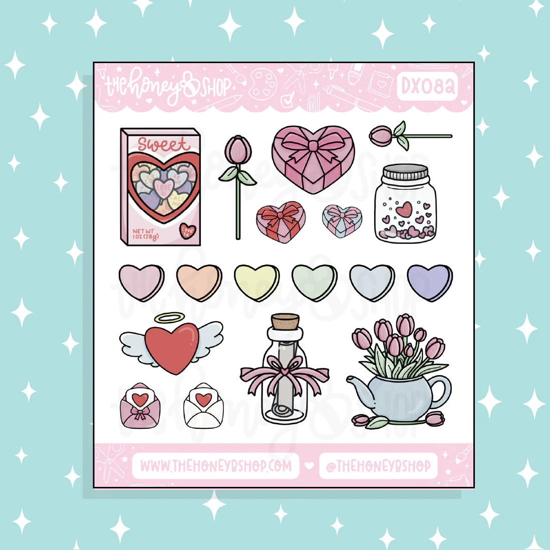 Sweethearts Sampler Doodle Sticker