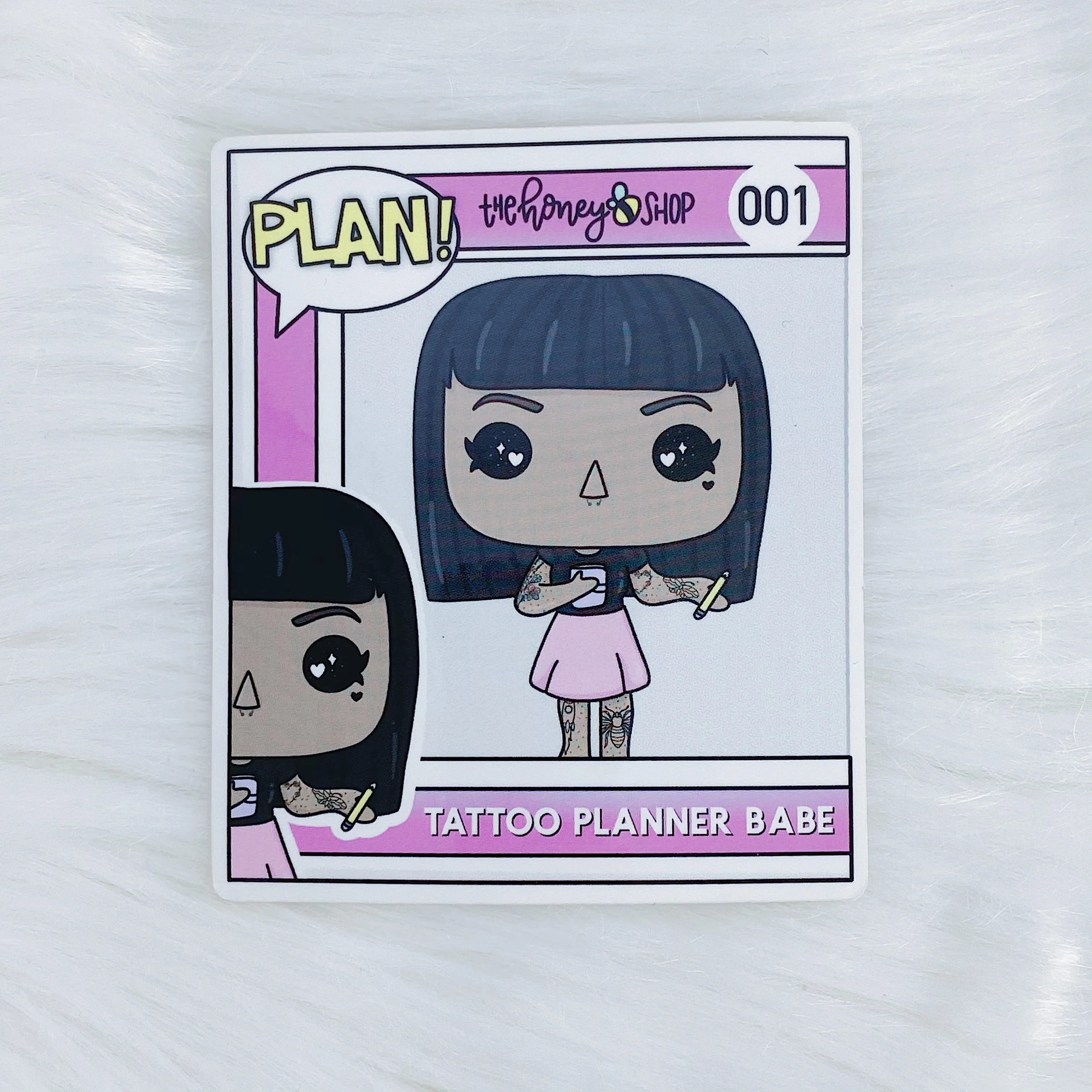 Tattoo Planner Babe POP Vinyl Sticker Die Cut | Choose your Skin Tone! - Image 4
