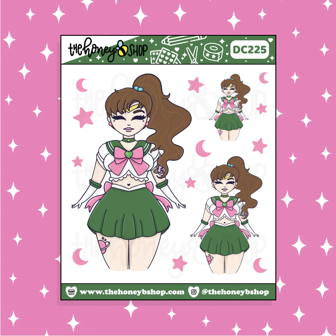 Tattoo Sailor Jupiter Babe Doodle Sticker | Choose your Skin Tone!