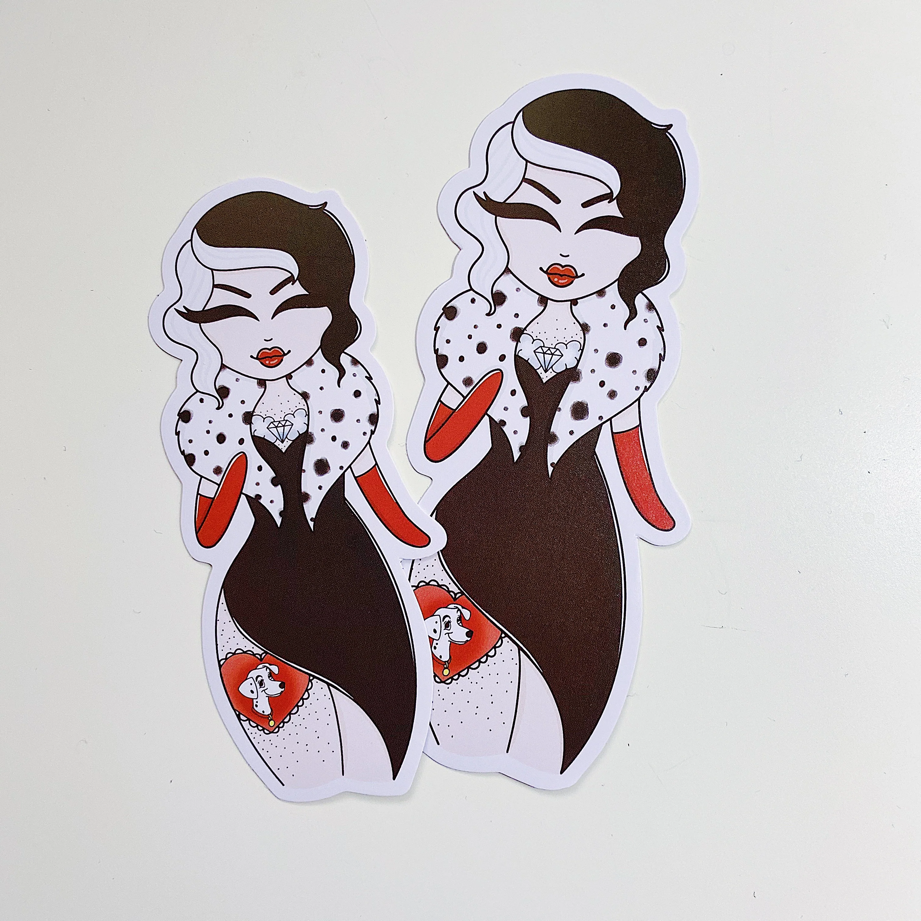 Tattooed Cruella de Vil Vinyl Die Cut | Pack of Two
