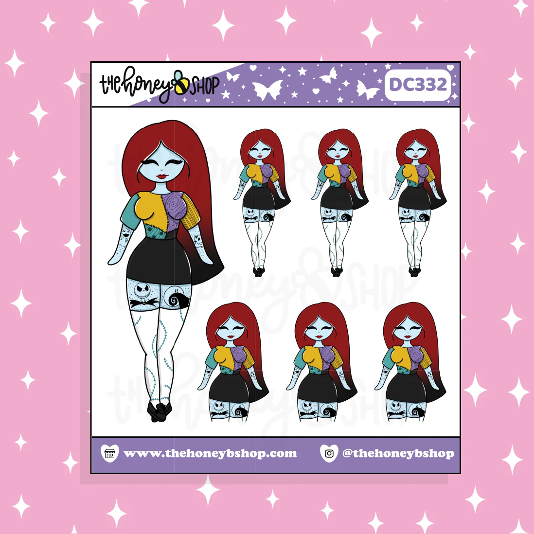 Tattooed Sally Babe Doodle Sticker
