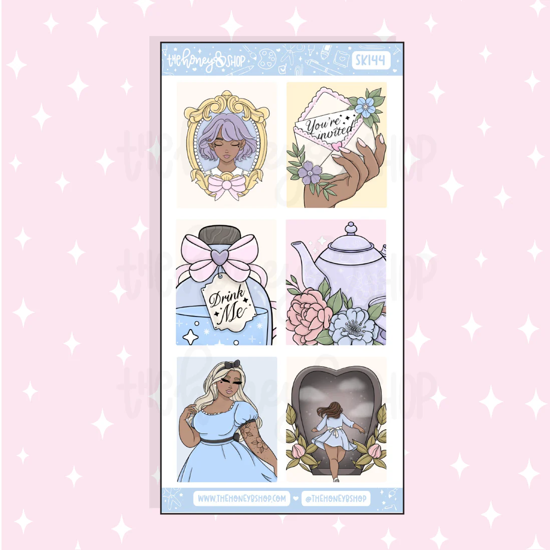 Tea Party Full Boxes Doodle Sticker | A La Carte | Choose your Skin Tone! - Image 2