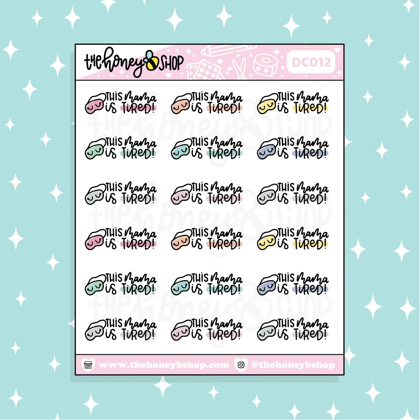 This Mama is Tired Doodle Sticker