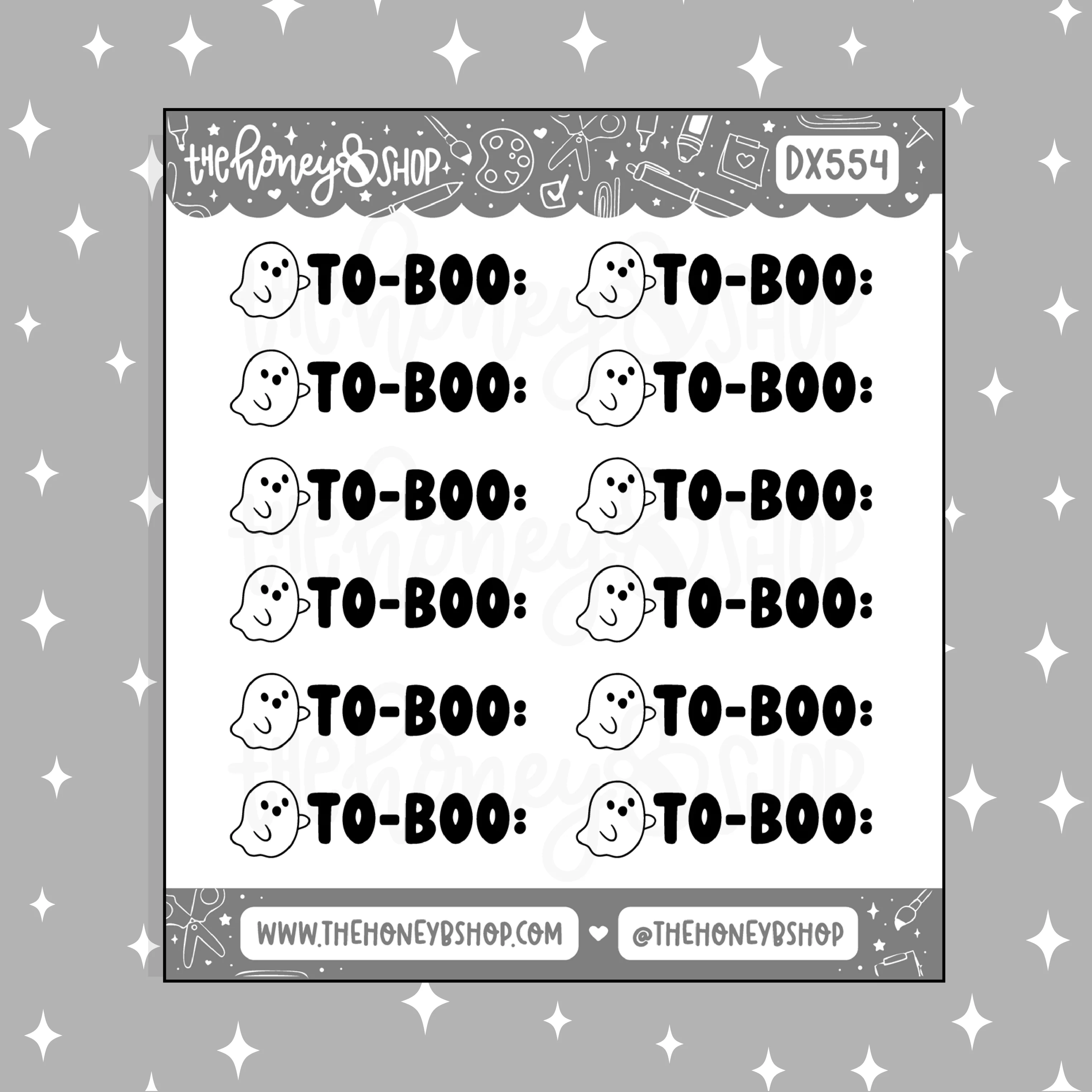To-Boo Ghostie Doodle Sticker