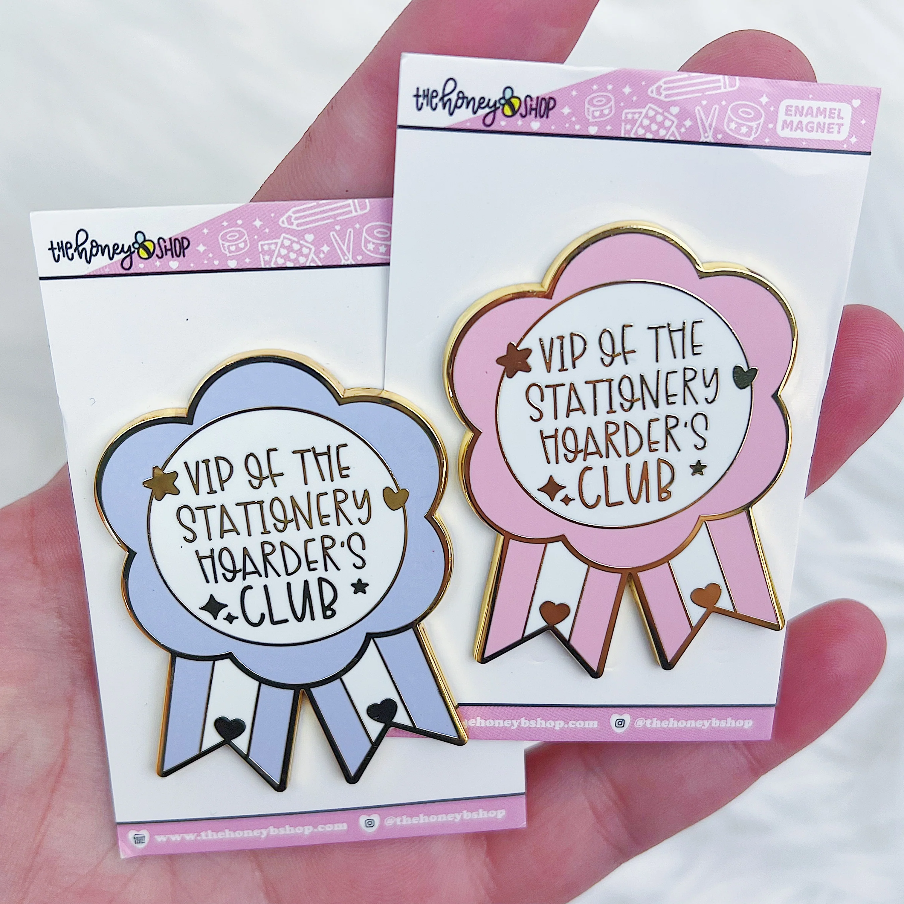 VIP of the Stationery Hoarder's Club Enamel Magnet | Pink or Purple - Image 3