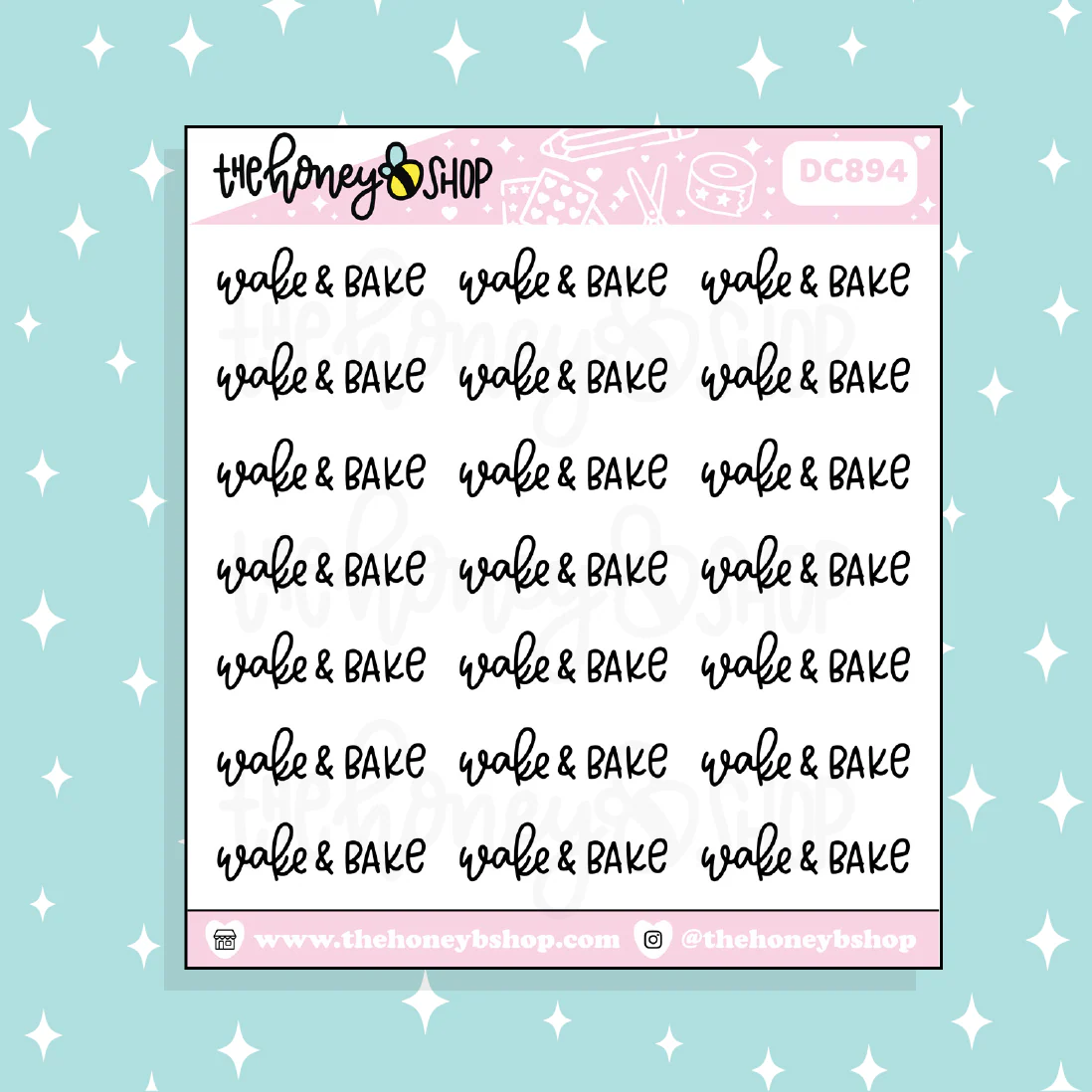 Wake & Bake Doodle Sticker