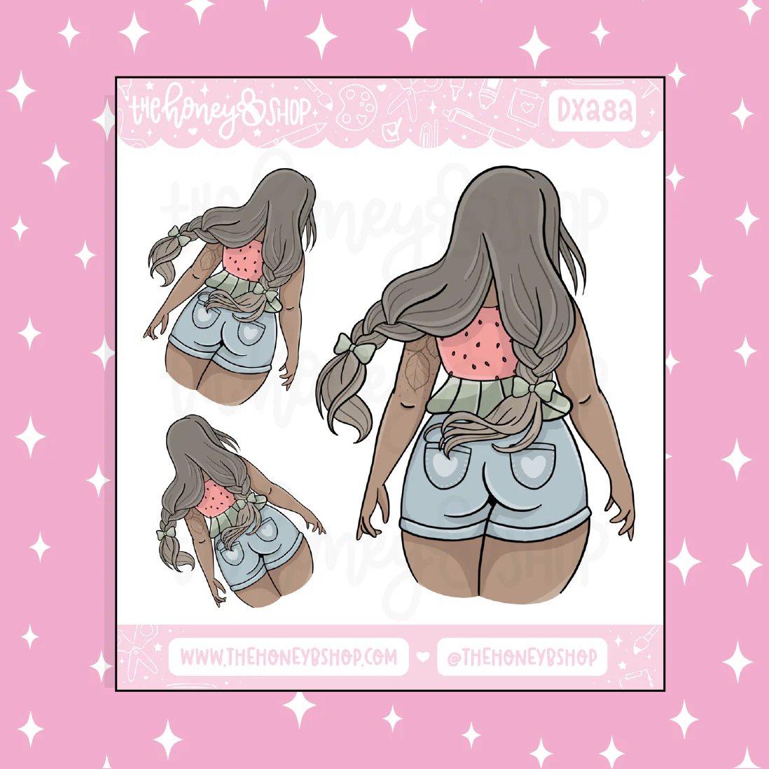 Watermelon Cutie Babe Doodle Sticker | Choose your Skin Tone! - Image 2