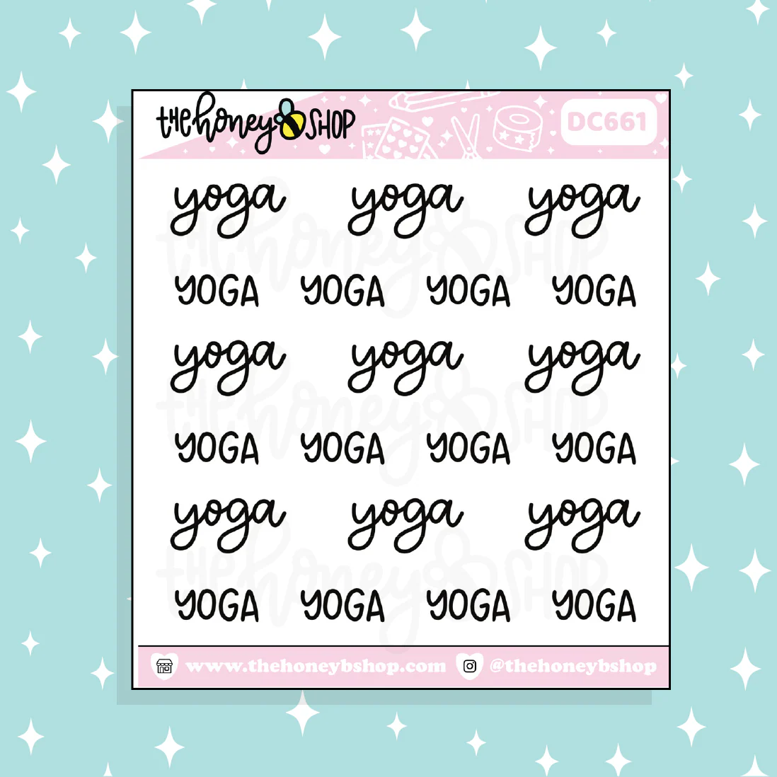 Yoga Lettering Doodle Sticker