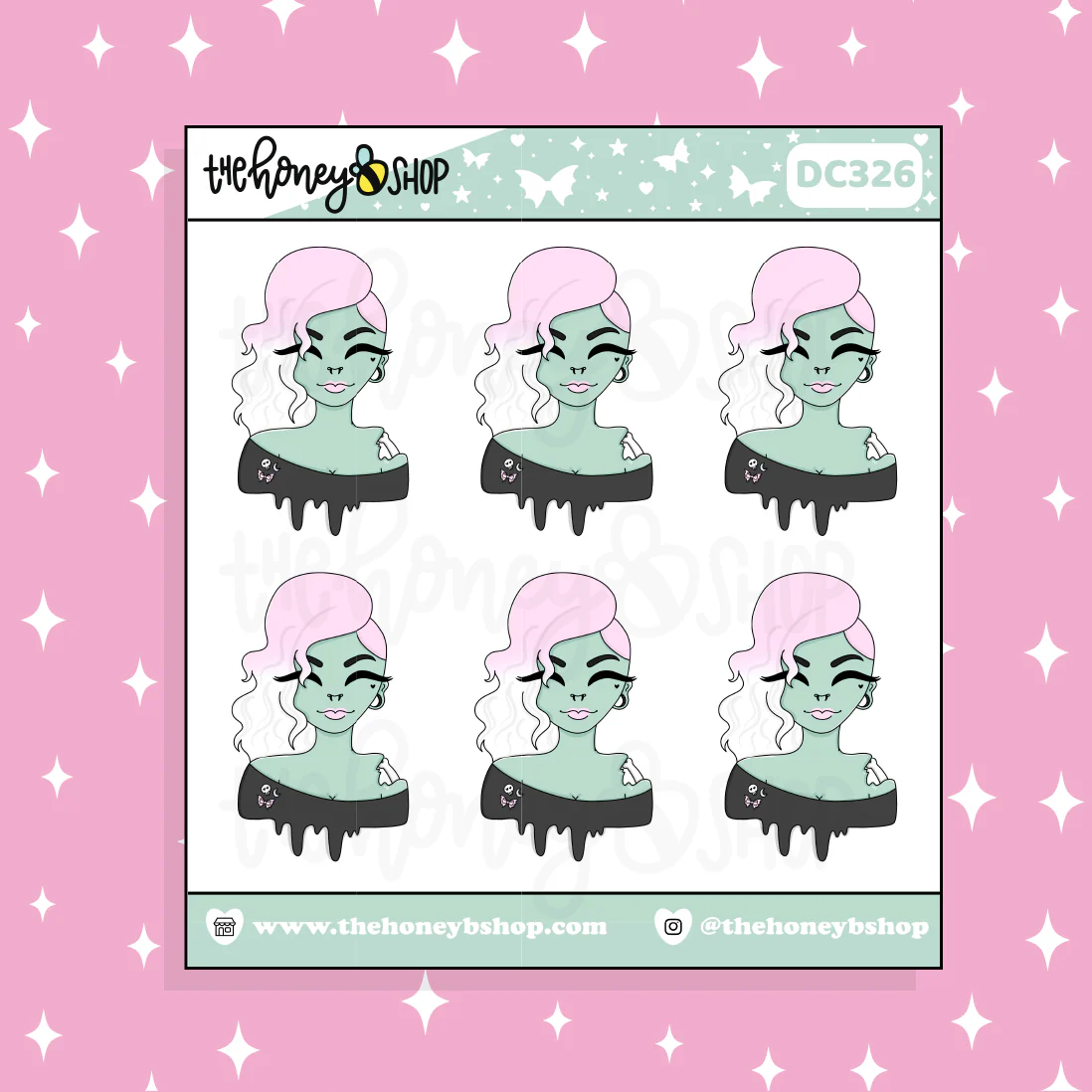 Zombie Babe Doodle Sticker